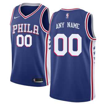 Men & Youth Customized Philadelphia 76ers Nike Blue Swingman Icon Edition Jersey